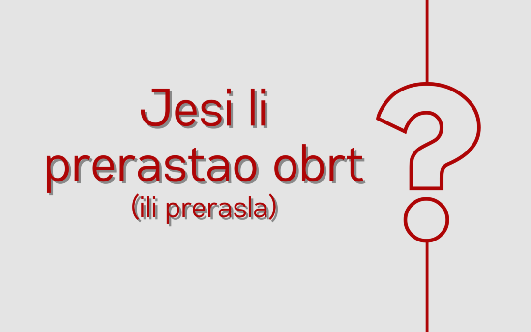 Jesi li prerastao/la obrt?